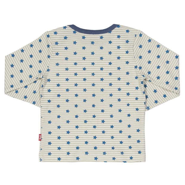 Boy in starry night t-shirt