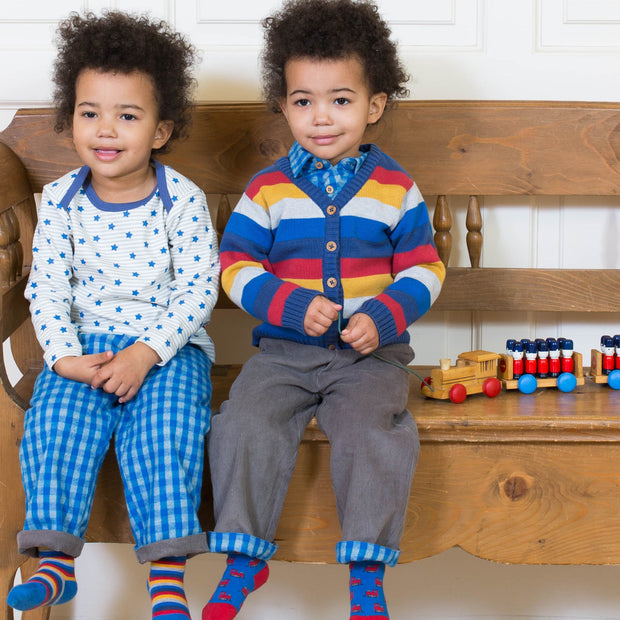 Boy in check reversible pull ups