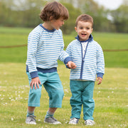 Boy in jean pull ups