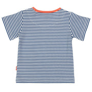 Boy in stripy fish t-shirt