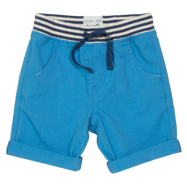 Boy in mini yacht shorts azure
