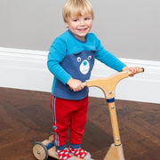 Boy in beary sweatshirt