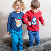 Boy in jean pull ups