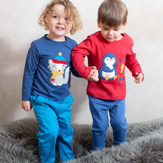 Boy in jean pull ups