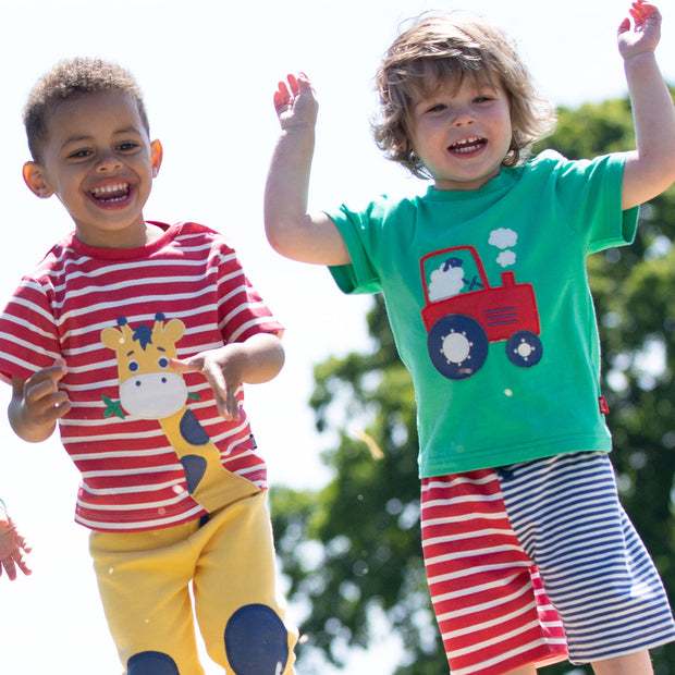 Boy in mix & match shorts