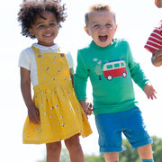 Boy in mini yacht shorts