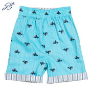 Boy in wonder whale shorts