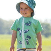 Boy in little sloth t-shirt