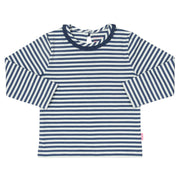 Girl in mini stripy t-shirt