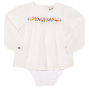 Girl in toadstool body blouse