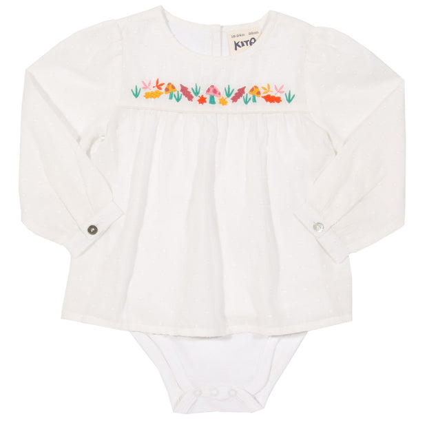 Girl in toadstool body blouse