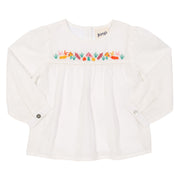 Girl in toadstool body blouse