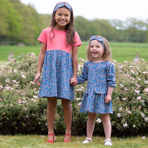 Girl in dandy ditsy dress