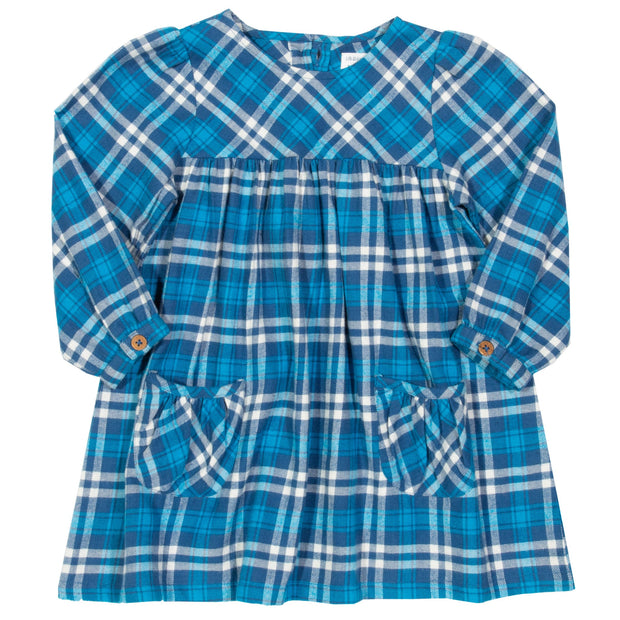 Girl in plaid party dress