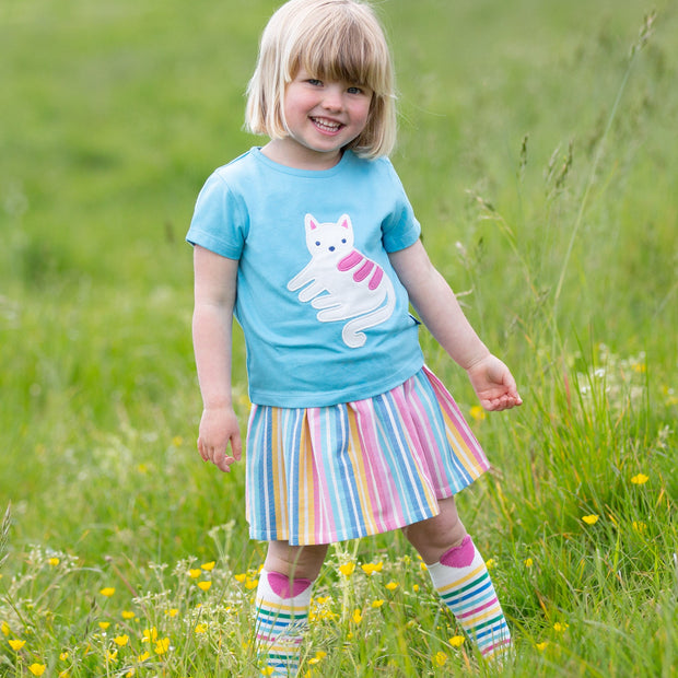 Girl in curious cat set