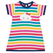 Girl in happy cloud knit dress