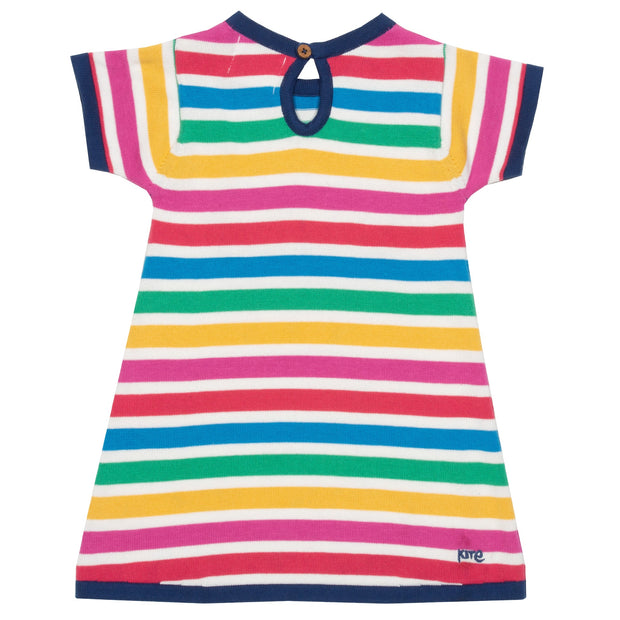 Girl in happy cloud knit dress